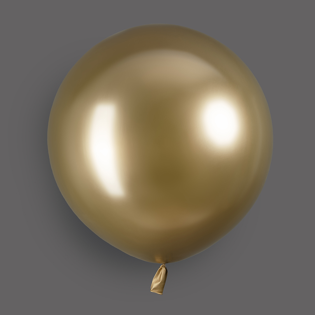 Шар (24''/61 см), Золото, хром, 3 шт.