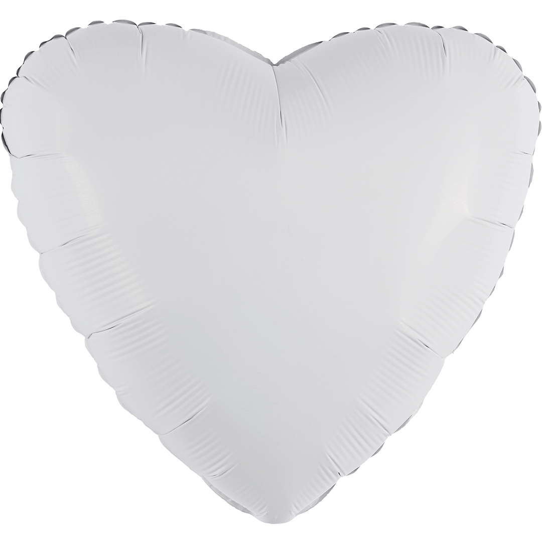 Шар (19''/48 см) Сердце, Белый, 1 шт.