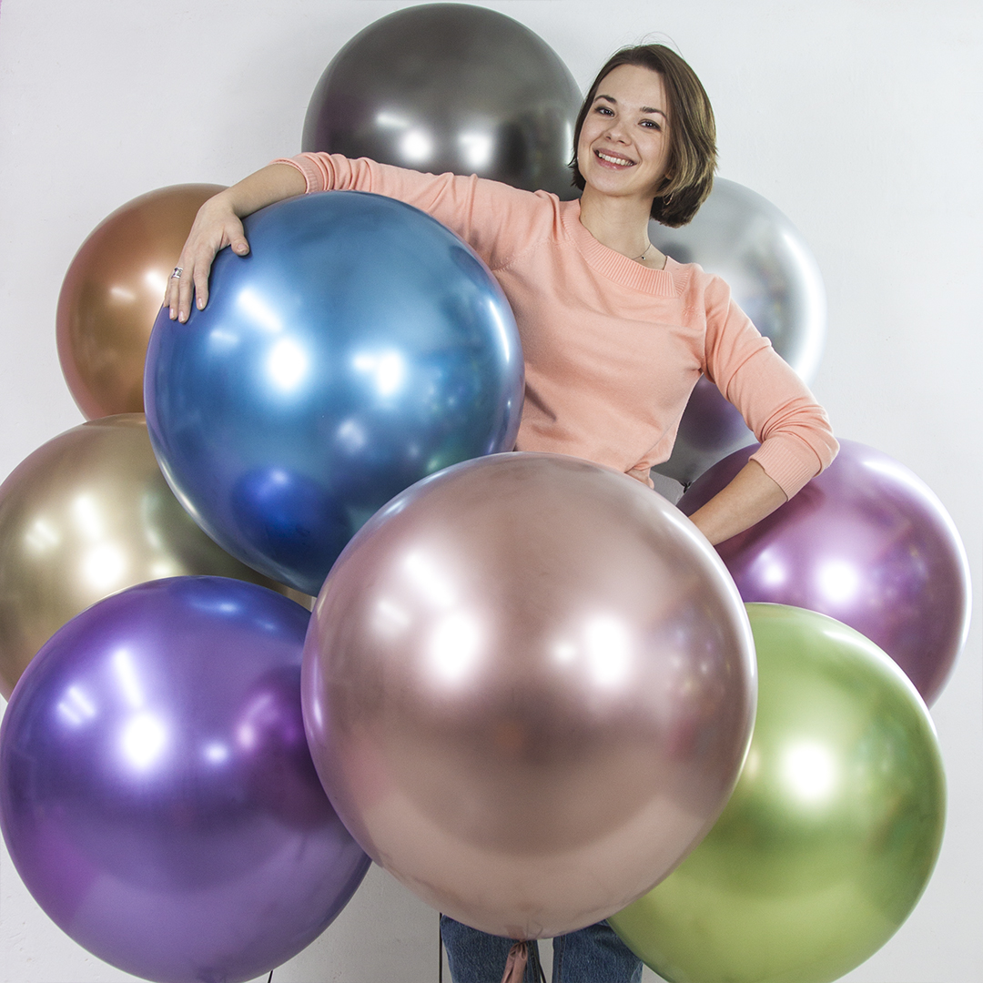 Шар (24''/61 см), Лайм (513), хром, 3 шт.