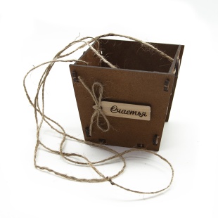 Декоративный ящик Кашпо, Счастья, Коричневый, 11*10*9 см, 1 шт. 