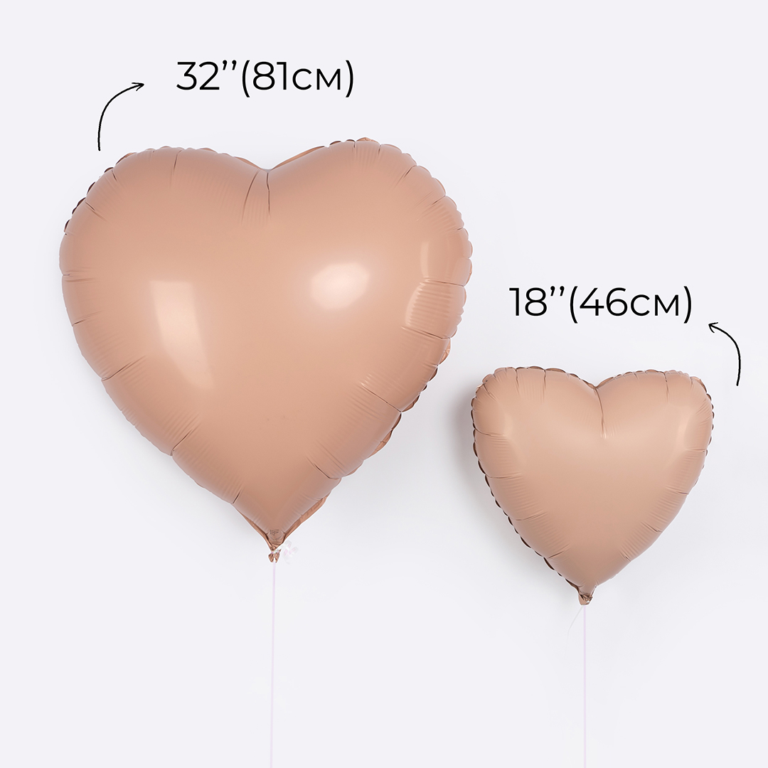 Шар (18''/46 см) Сердце, Винтажная роза, Матовый, 1 шт.