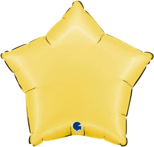 Шар (18''/46 см) Звезда, Желтый банан, Сатин, 1 шт.