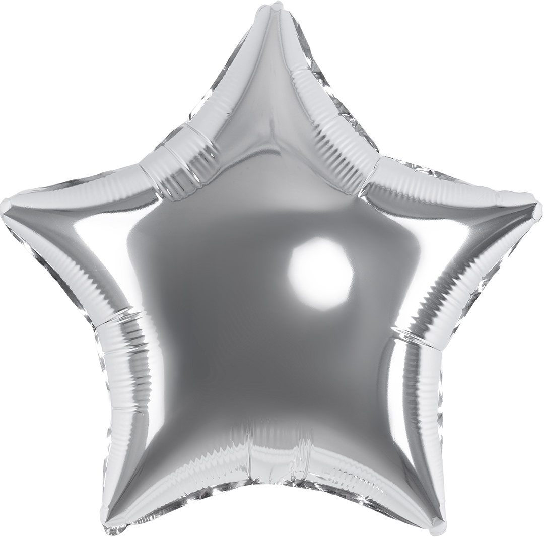 Шар (4''/10 см) Микро-звезда, Серебро, 1 шт.