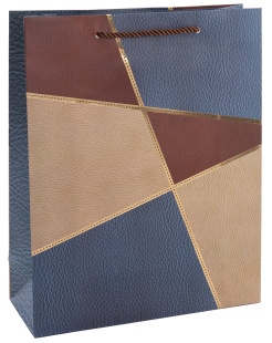 Пакет подарочный, 210гр, Геометрия, Золотые линии, Дизайн №1, Металлик, 39*30*12 см, 1 шт.