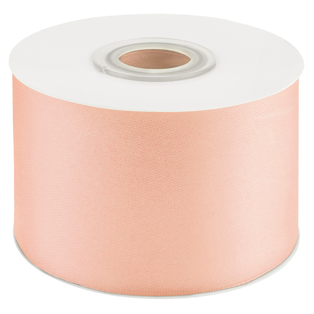 Лента атласная (5 см*22,85 м) Нежный персик, 1 шт.