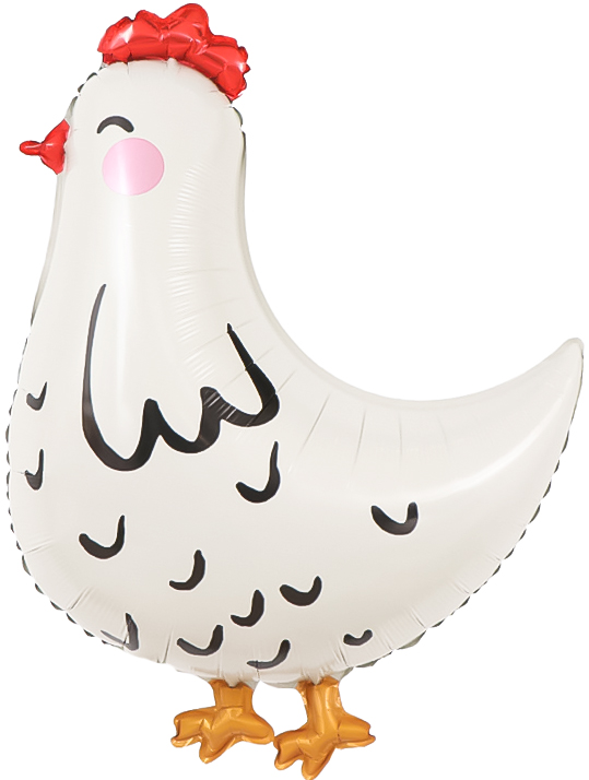Шар (30''/76 см) Фигура, Курица, Белый, 1 шт.