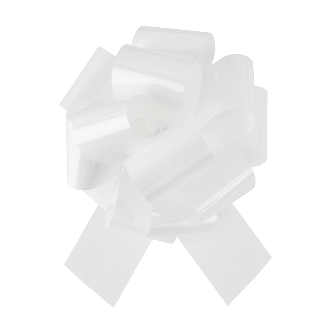 Бант Шар, Белый, Лаковый, 21 см, 1 шт. в упак. 