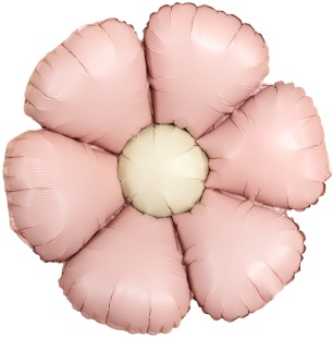 Шар (24''/61 см) Цветок, Ромашка (надув воздухом), Розовый, Сатин, 1 шт. в уп. (цв.этик.)