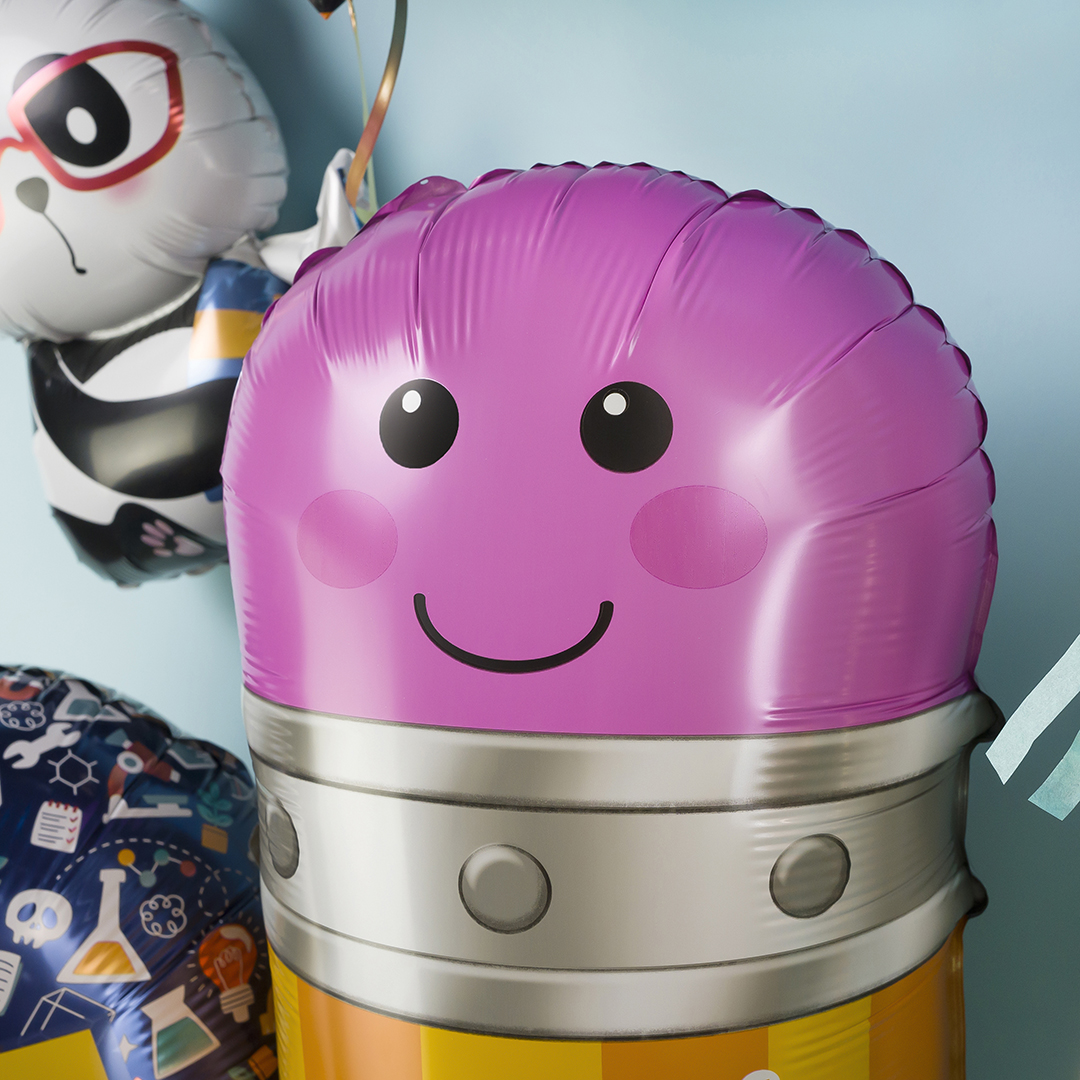 Шар (29''/74 см) Фигура, Школьный карандаш, Желтый, 1 шт.