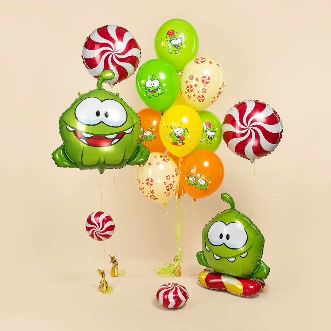 Шар (9''/23 см) Мини-круг, Леденец, Красный, 1 шт.