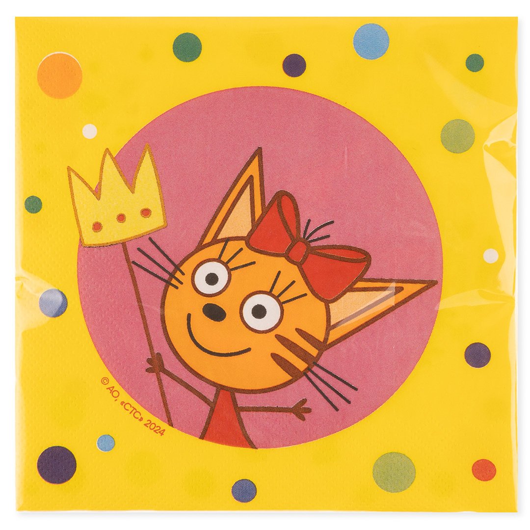 Сервировочные салфетки, Три Кота, Яркий праздник, 33*33 см, 20 шт.