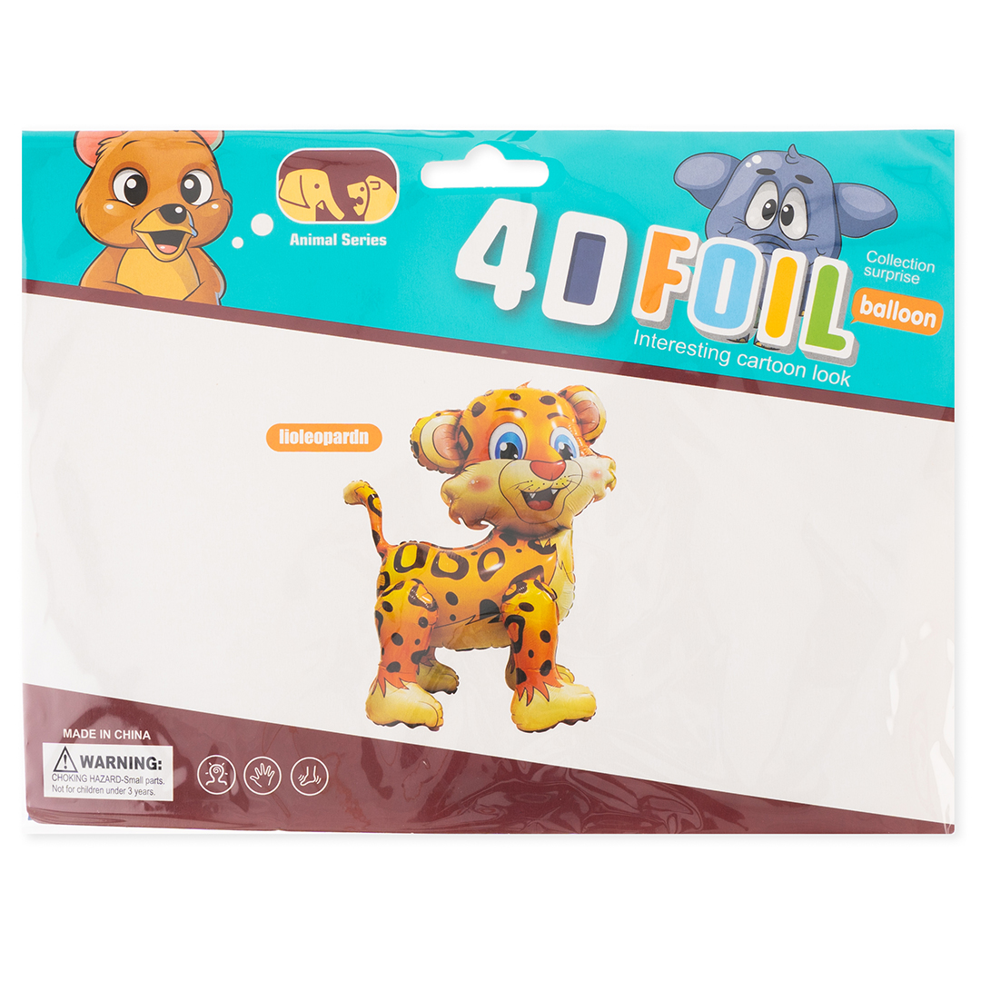 Шар (24''/61 см) Фигура 3D, Леопард, 1 шт. в уп.