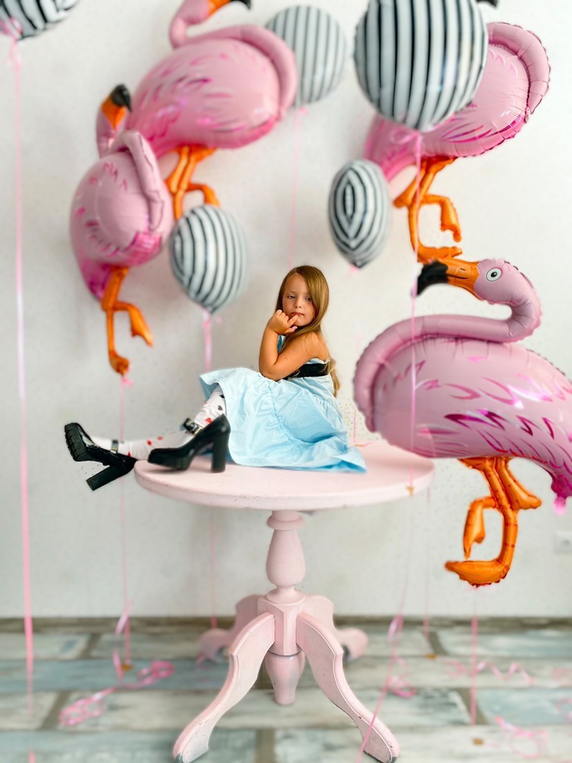 Шар (51''/130 см) Фигура, Фламинго, Розовый, 1 шт.