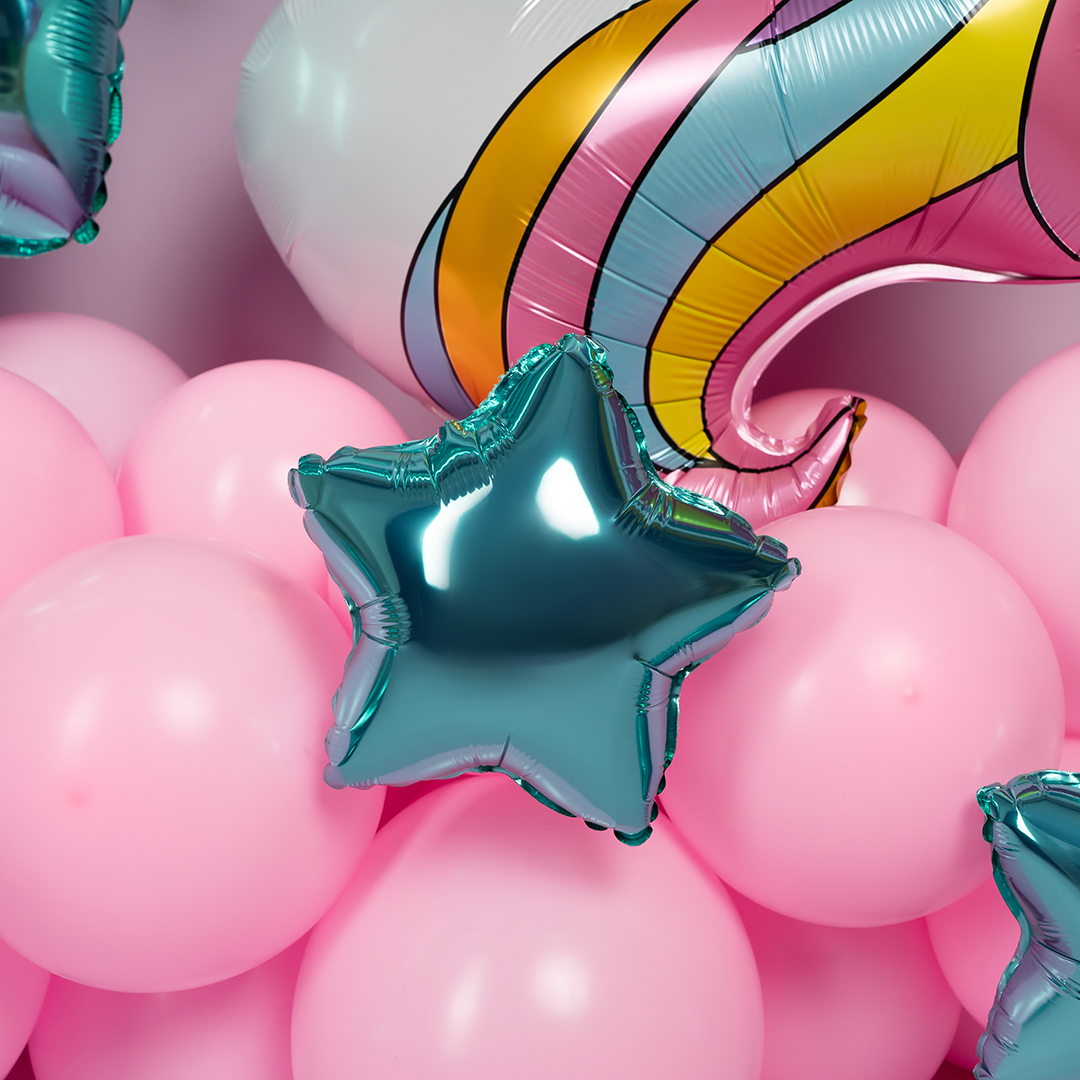 Шар (9''/23 см) Мини-звезда, Тиффани, 1 шт.