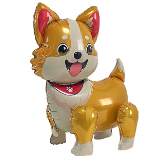 Шар (26''/66 см) Фигура 3D, Милый корги, 1 шт. в уп.