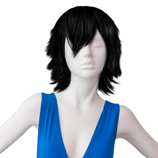 Парик карнавальный, 140 гр, Аниме (короткий), Черный, 28 см, 1 шт. в упак. 