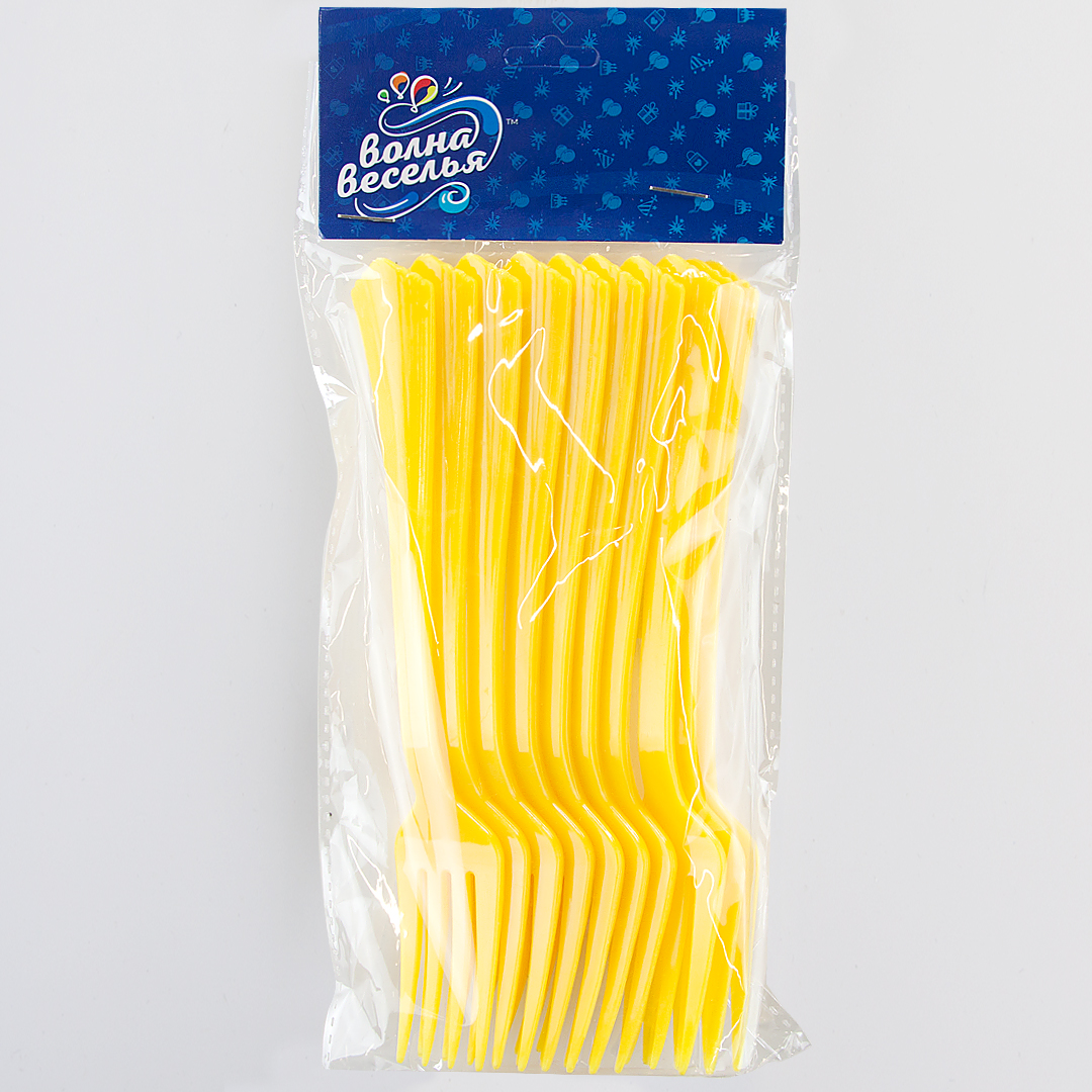Вилки, Премиум, Желтый, 17 см, 10 шт. в упак. Вилки, Премиум, Желтый, 17 см, 10 шт. в упак.