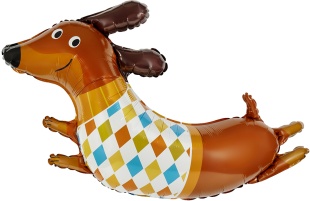 Шар (17''/43 см) Мини-фигура, Таксик в свитере, 1 шт.