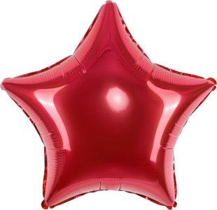 Шар (4''/10 см) Микро-звезда, Красный, 1 шт.