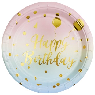 Тарелки (7''/18 см) Невесомый ДР, Радужный/Золото, Металлик, 6 шт.