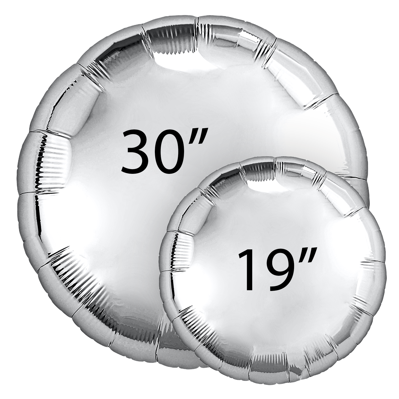 Шар (30''/76 см) Круг, Серебро, 1 шт. в уп.