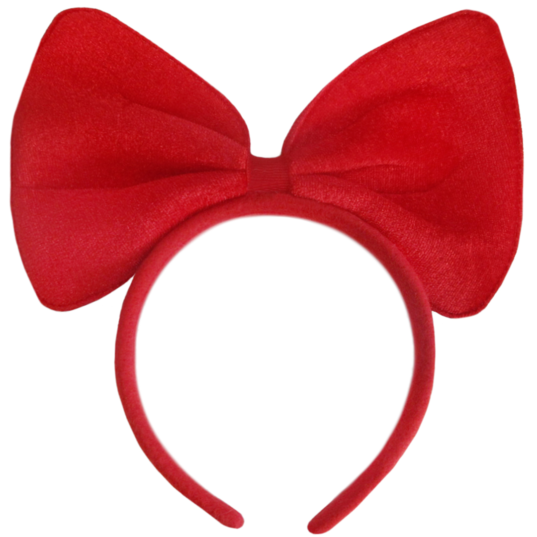 Ободок, Бант, Красный, 1 шт. 