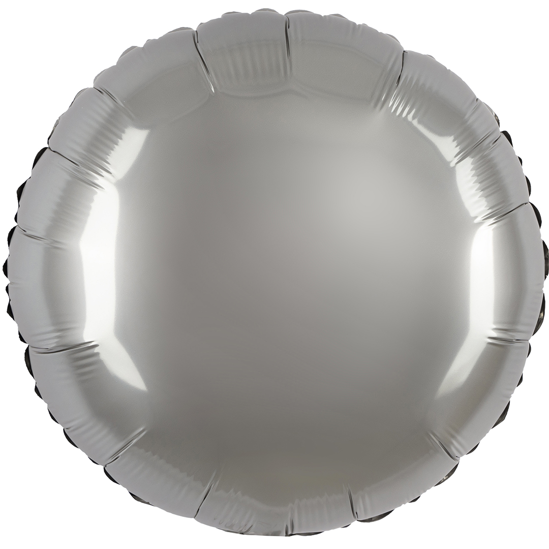Шар (18''/46 см) Круг, Лунное Серебро, Матовый, 1 шт.