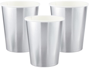 Стаканы (250 мл) Серебро, Металлик, 6 шт.