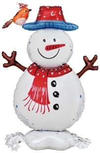 Шар (44''/112 см) Фигура 3D, Веселый снеговик, 1 шт. в уп.