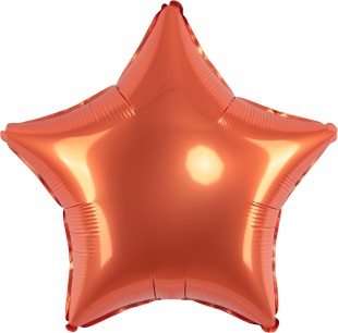 Шар (18''/46 см) Звезда, Оранжевый, Сатин, 1 шт.