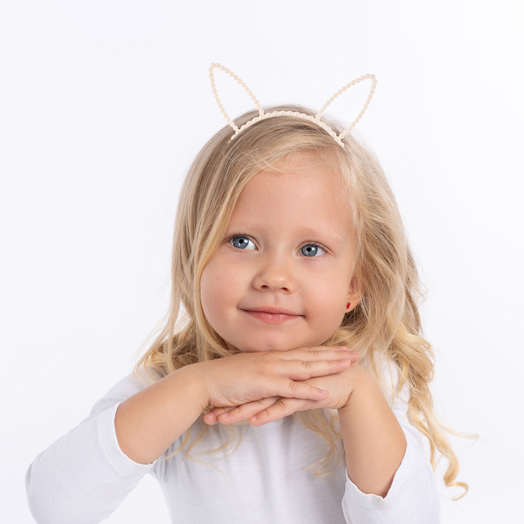 Ободок, Зайка, Жемчужные ушки, Белый, 1 шт. 