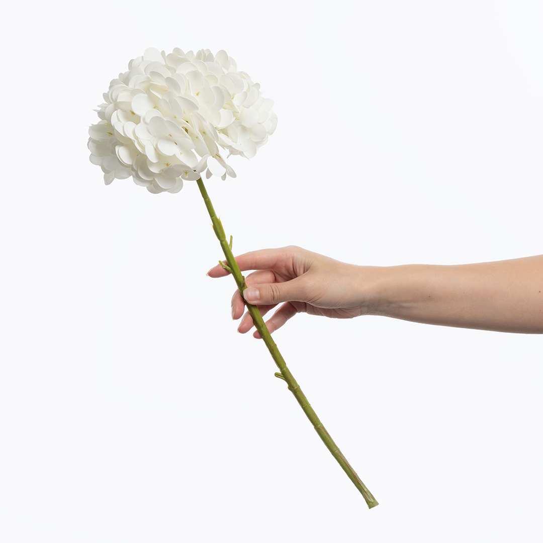 Гортензия, искусственная, Белый, 52 см, 1 шт. 