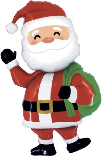 Шар (60''/152 см) Фигура, Дед Мороз с подарками, 1 шт. в уп.