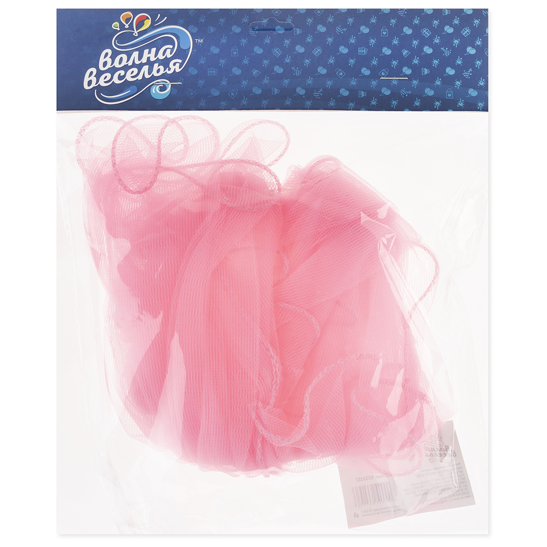 Ободок, Цветы (с фатой), Розовый, 60 см, 1 шт. 