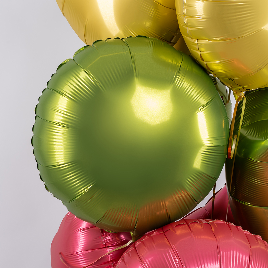 Шар (18''/46 см) Круг, Зеленый чай, Сатин, 1 шт.