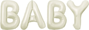 Набор шаров-букв (16''/41 см) Мини-Надпись "Baby", Белый песок, 1 шт. в уп.