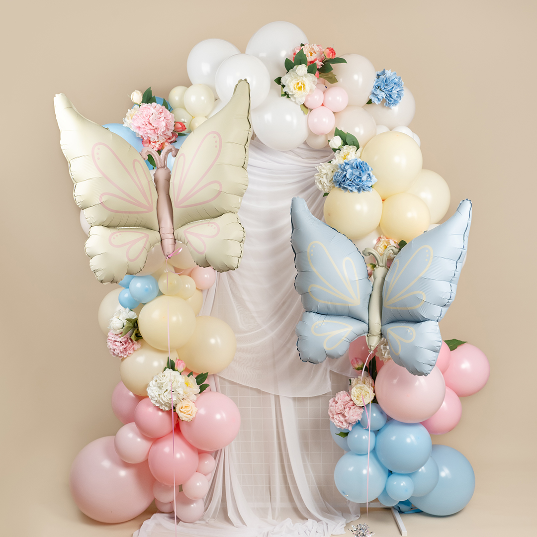 Шар (37''/94 см) Фигура, Нежная бабочка, Кремовый, Сатин, 1 шт.