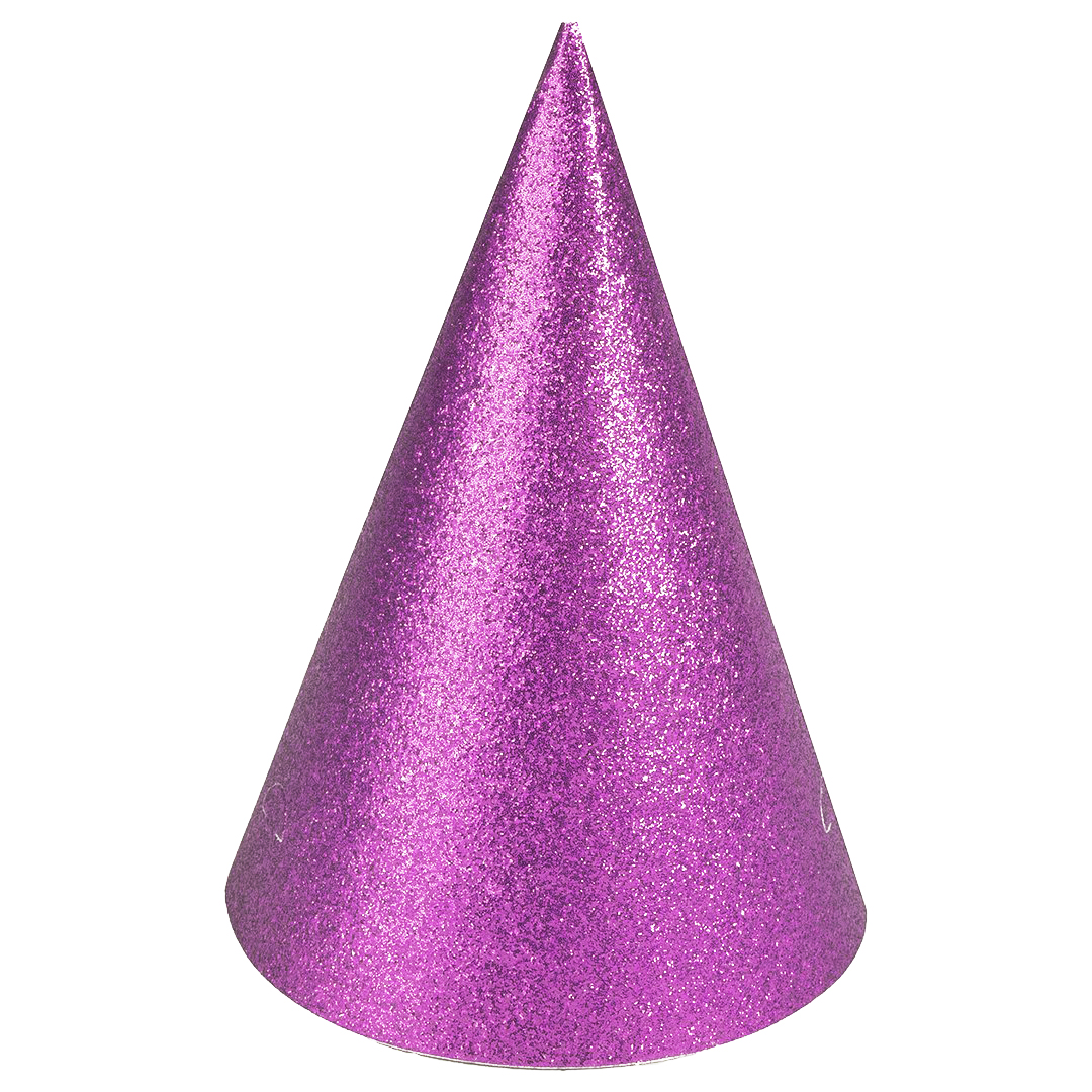 Колпаки, Фиолетовый, с блестками, 16 см, 6 шт. в упак. 