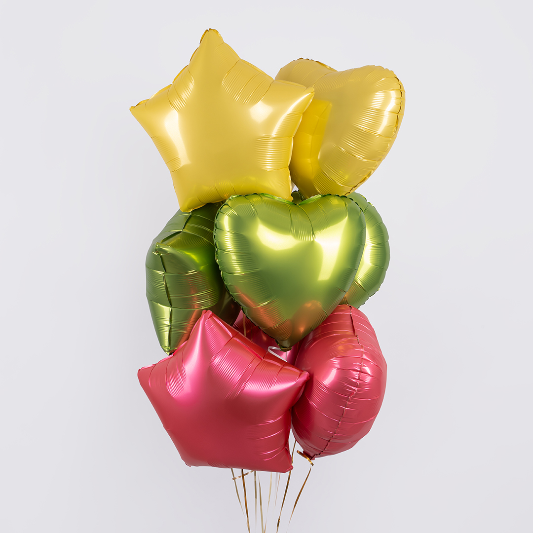 Шар (18''/46 см) Звезда, Ягодная помада, Сатин, 1 шт.