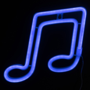 Световая фигура Ноты, 16,3*24 см. Синий, 1 шт.