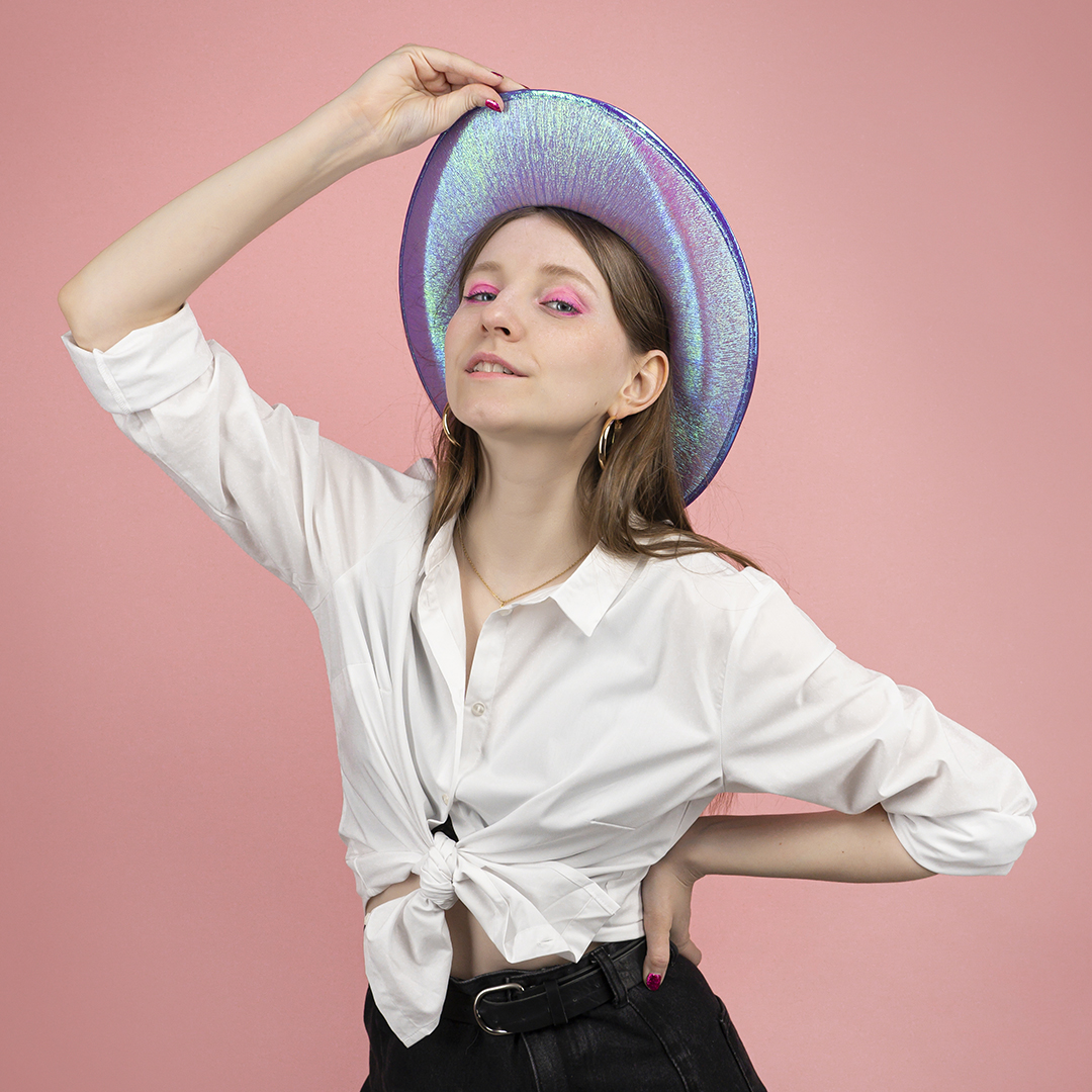 Шляпа, Неоновый ковбой, Сиреневый, 56-58 разм., 1 шт. 