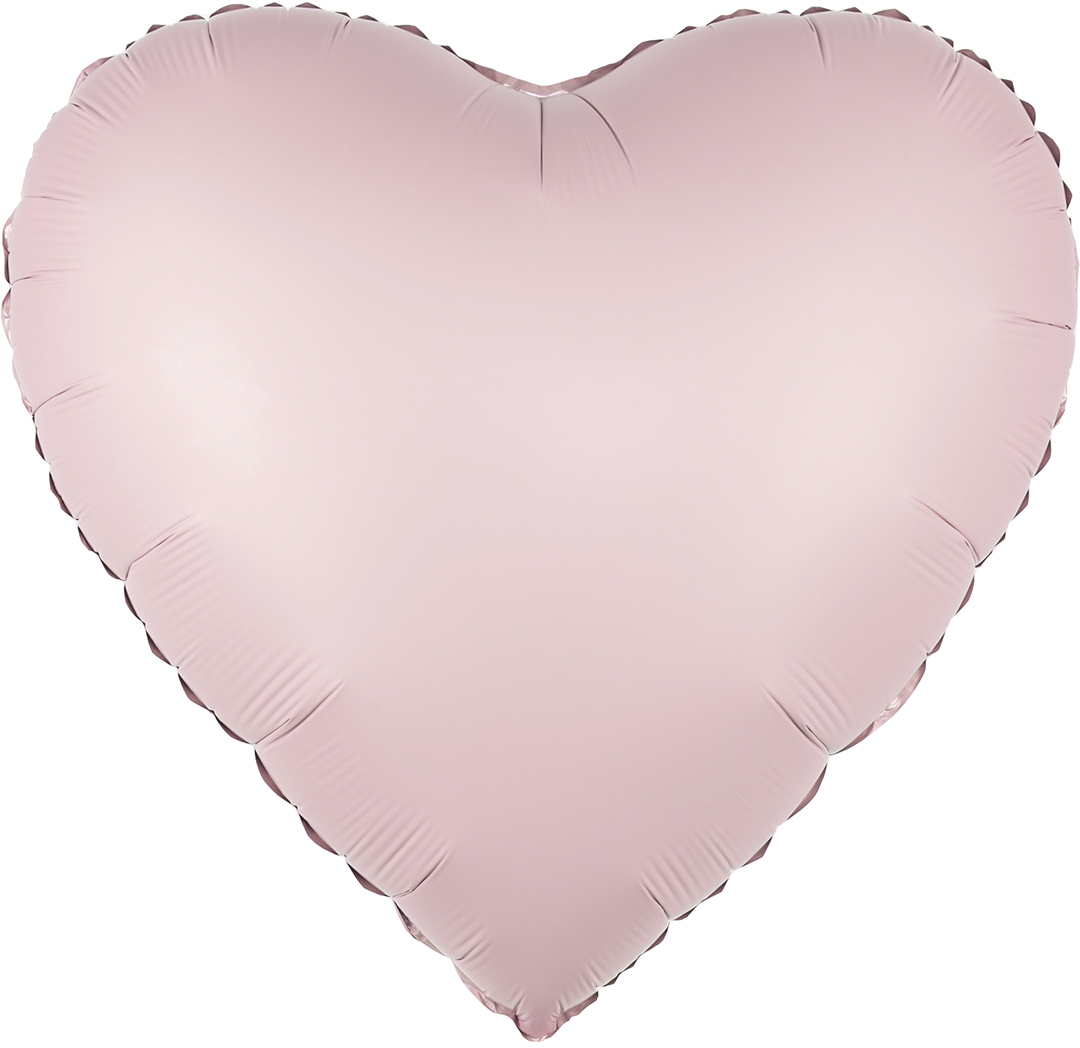 Шар (30''/76 см) Сердце, Розовый, Сатин, 1 шт. в уп.