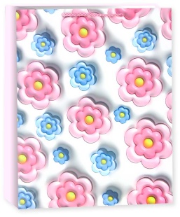 Пакет подарочный, 210гр, Цветочное ассорти, Дизайн №2, 32*26*12 см, 1 шт.