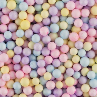 Шарики пенопласт, Цветной микс, Мультиколор, Макарунс, 6-8 мм, 20 гр.