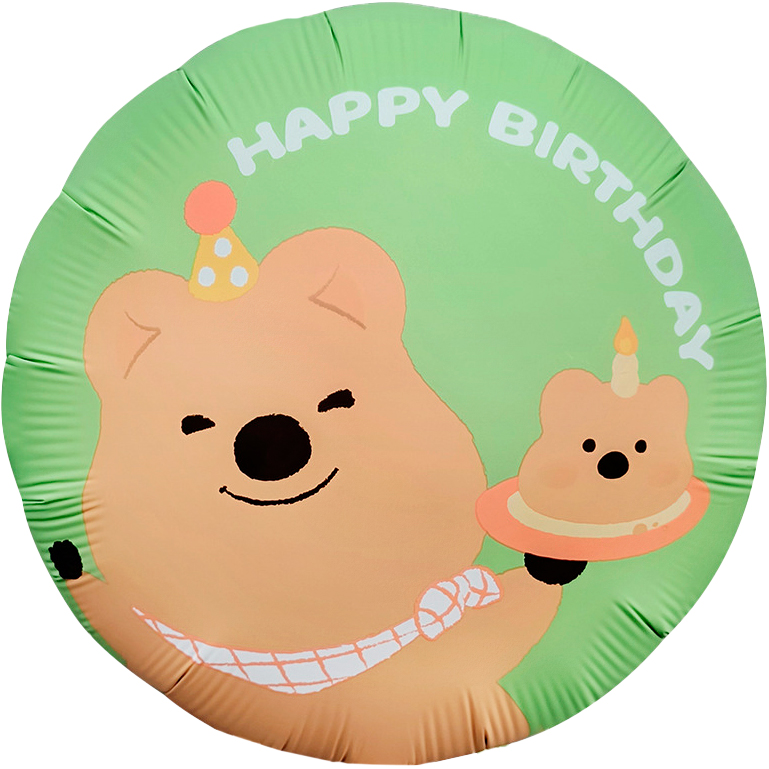Шар (18''/46 см) Круг, Капибара с кексиком, 1 шт.