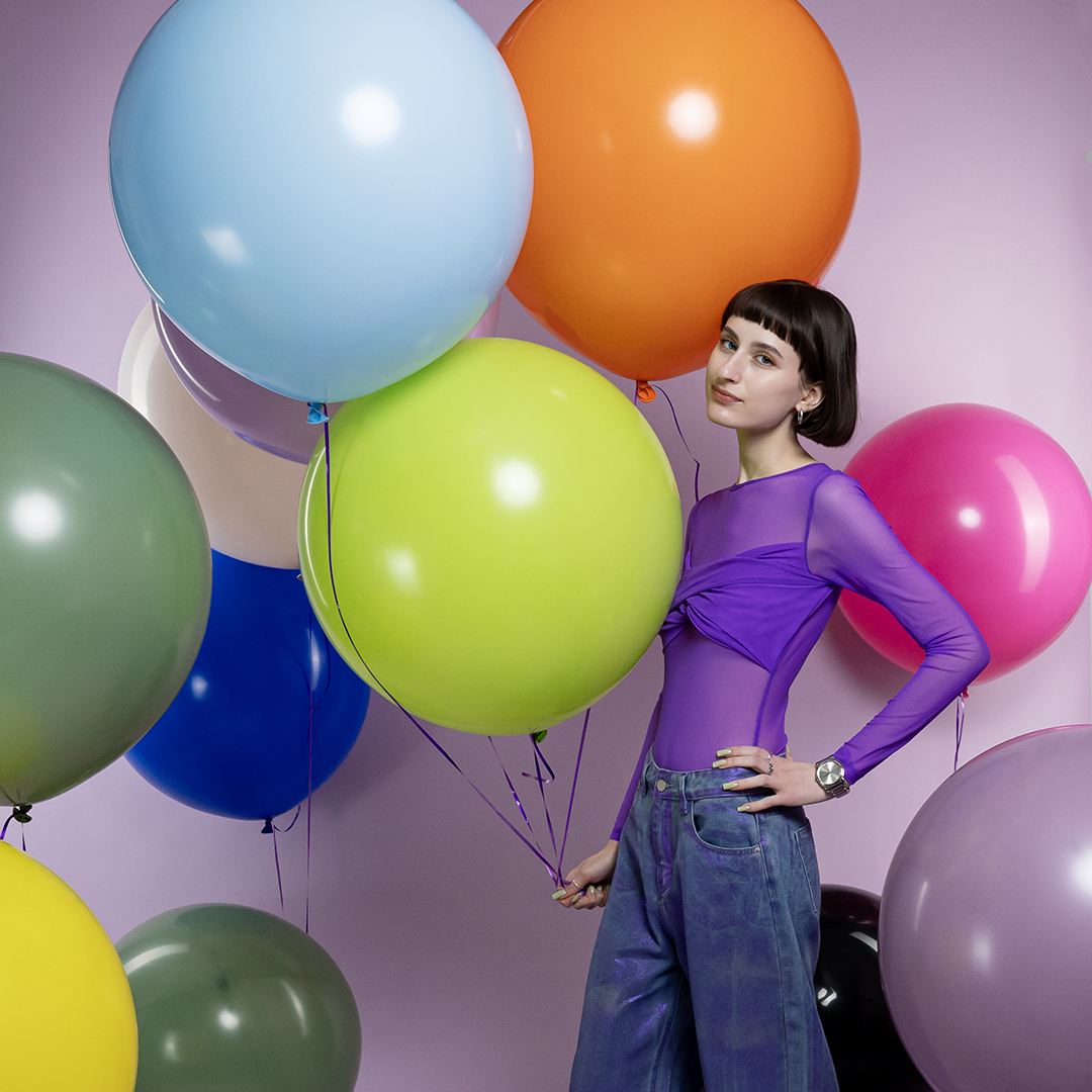 Шар (24''/61 см), Нежно-голубой, макарунс, 3 шт.