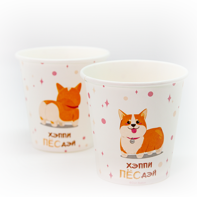 Стаканы (250 мл) Счастливый корги, 6 шт.