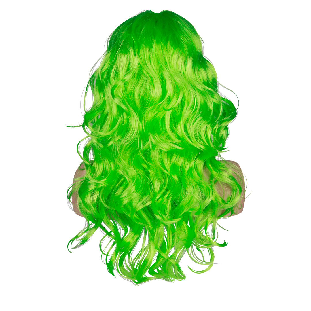Парик карнавальный, 160 гр, Локоны, Салатовый, 1 шт. в упак. 