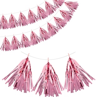 Гирлянда Тассел, Сиреневый, Металлик, 35*12 см, 12 листов.