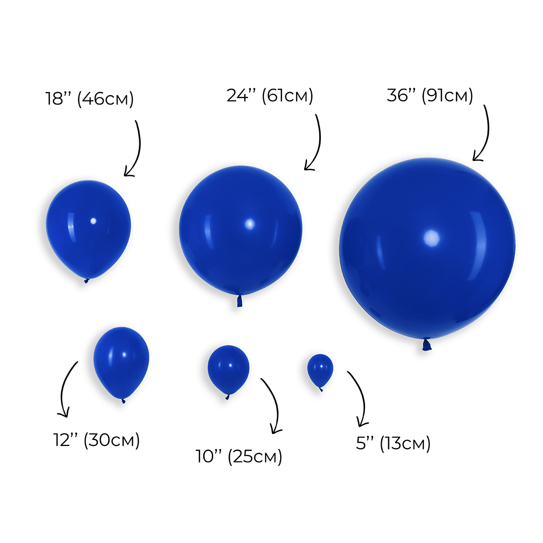 Шар (24''/61 см), Темно-синий, пастель, 3 шт.